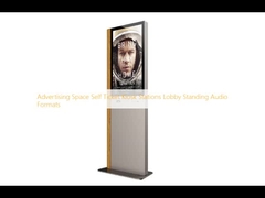 Advertising Space Self Ticket Kiosk Stations Lobby Standing Audio Formats