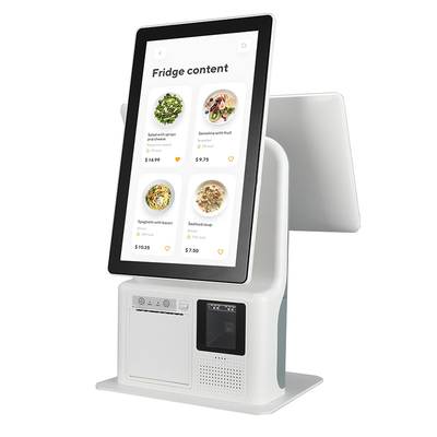 Mini Dual Touch Screen Self Service Ordering Machine Ticket POS Kiosk