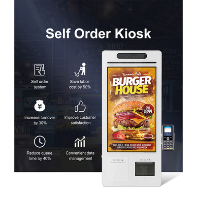 24" Touch Screen Self Ordering Kiosk Machine Payment POS System