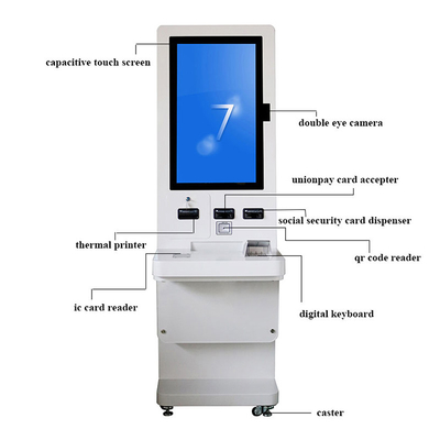 32 Inch Foor Standing Touch Screen Card Dispenser Machine QR Code Reader Self Service Ticket Kiosk