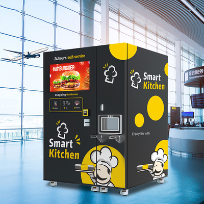 Hot And Cold Fresh Meal Hamburger Vending Machine Automatic Floor Standing