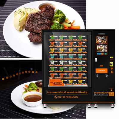 Hot Food Vending Machine Kiosk Heating Function For Box Lunch