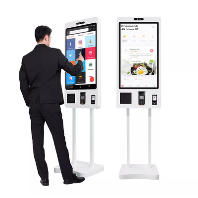 21.5 Inch POS Self Checkout Machine Self Service Payment Ordering Kiosk For KFC