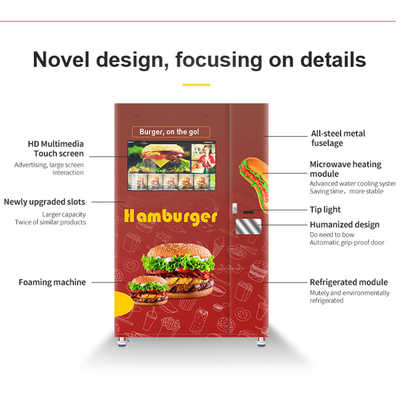 24 Hours 32" Touch Screen Vending Machine Kiosk For Hamburger Hot Food