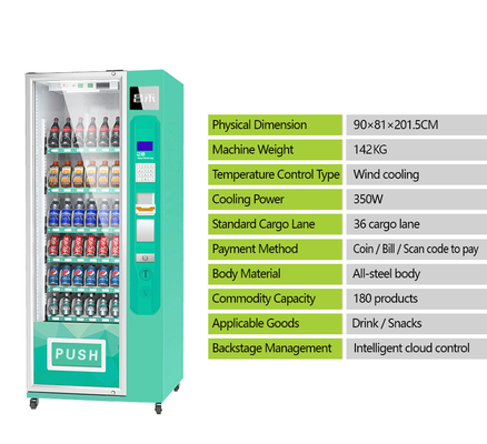32 Inch Cold Drinks Vending Machine Kiosk Cash And Coin Payment For Outdoor