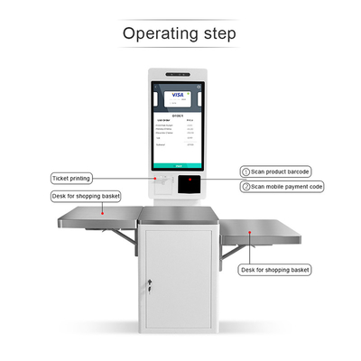 Self Service Check Out Kiosk Payment POS Machine For Supermarket
