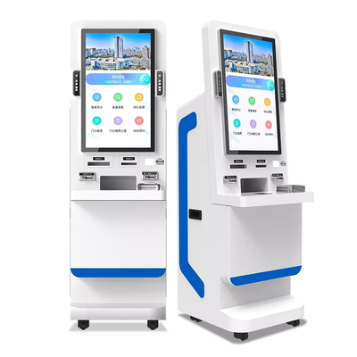 32" Screen Self Service Payment Kiosk Attendance Face Recognition Terminal With Temp Measurement System