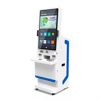 32" Screen Self Service Payment Kiosk Attendance Face Recognition Terminal With Temp Measurement System