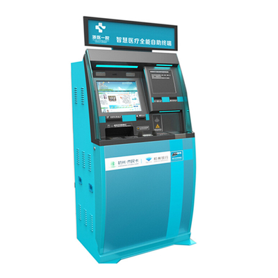 Self Service Airline Ticket Kiosk Standee Equipment With Cash And Bank Card Reader