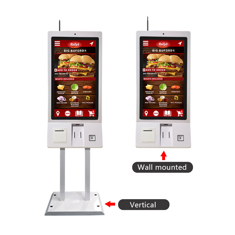 Fast Food Restaurant 32 Inch All In One Touch Self Service Payment Ordering Kiosk