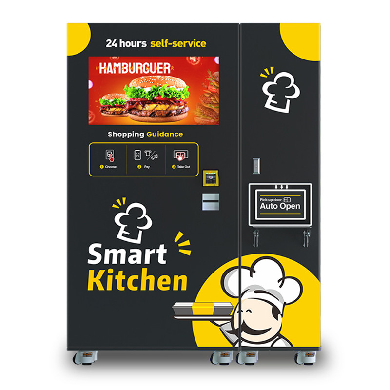 Hot And Cold Fresh Meal Hamburger Vending Machine Automatic Floor Standing