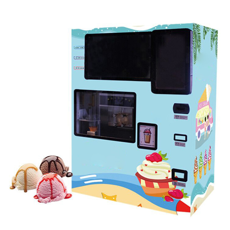 Automatic Self Service Ice Cream Vending Machine Self Payment Kiosk